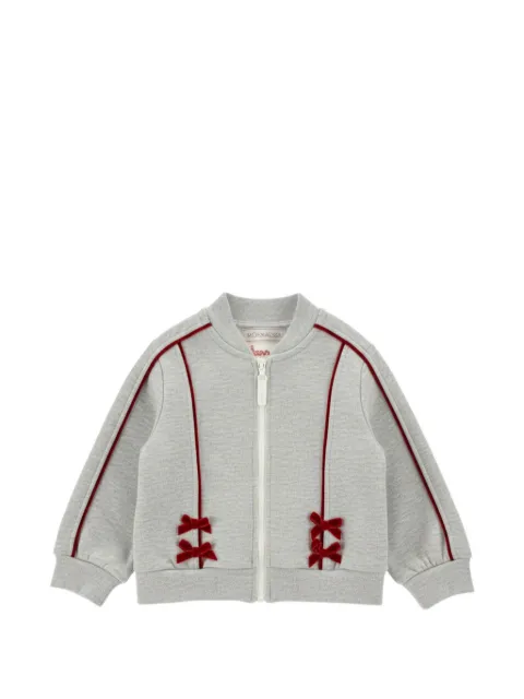 Monnalisa bow-embellished zip-up jacket