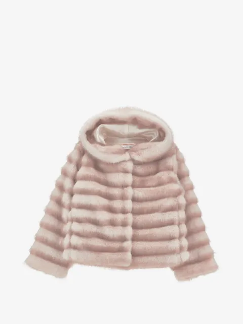 Monnalisa Kapuzenjacke aus Faux Fur