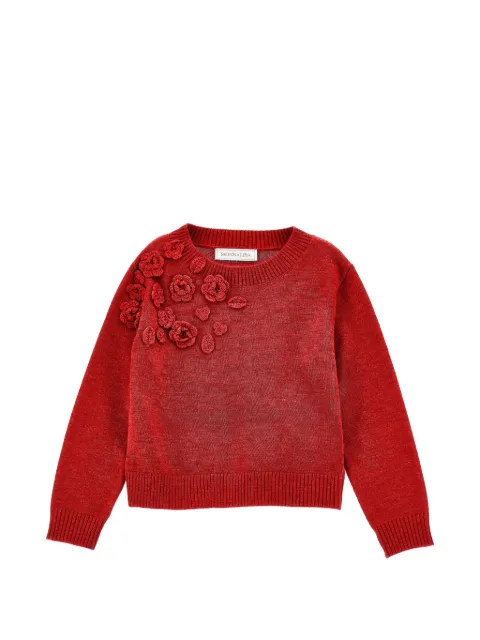 Monnalisa crochet-floral sweater