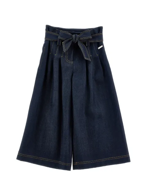 Monnalisa belted pleat-detail jeans