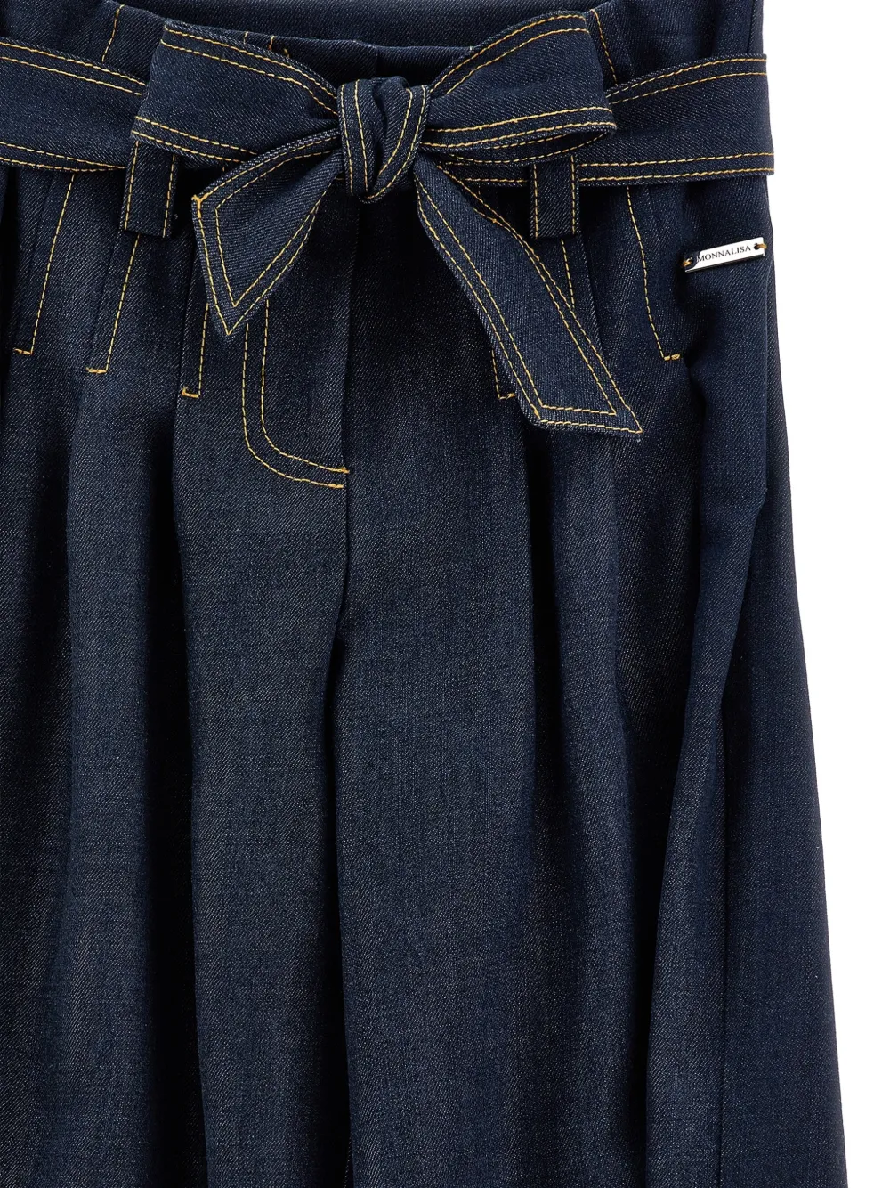 Monnalisa Jeans met geplooid detail en ceintuur Blauw