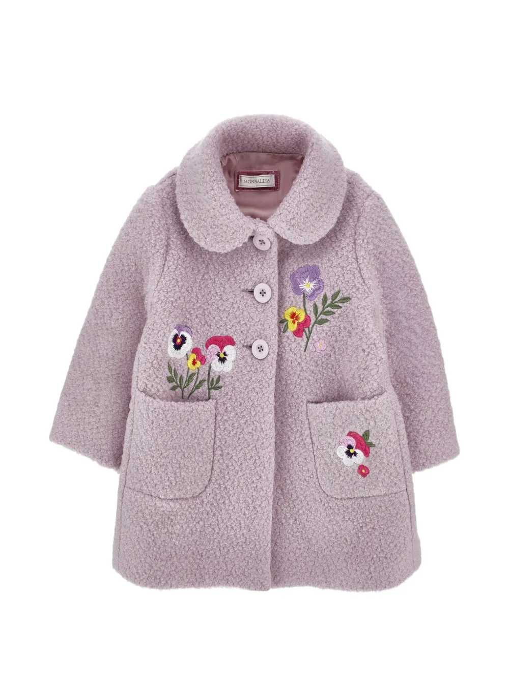 Monnalisa Cappotto con ricamo - Viola