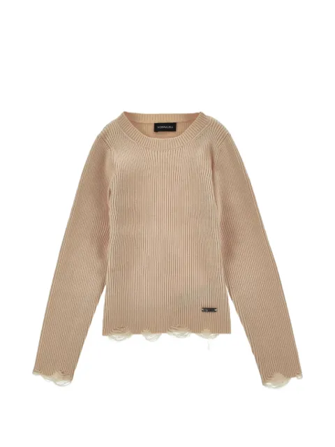 Monnalisa distressed ribbed-knit sweater