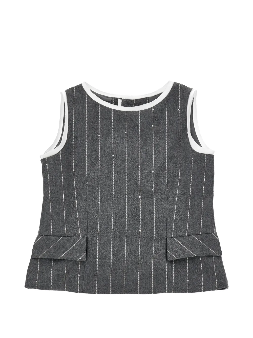 Monnalisa Blusa gessata con paillettes - Grigio