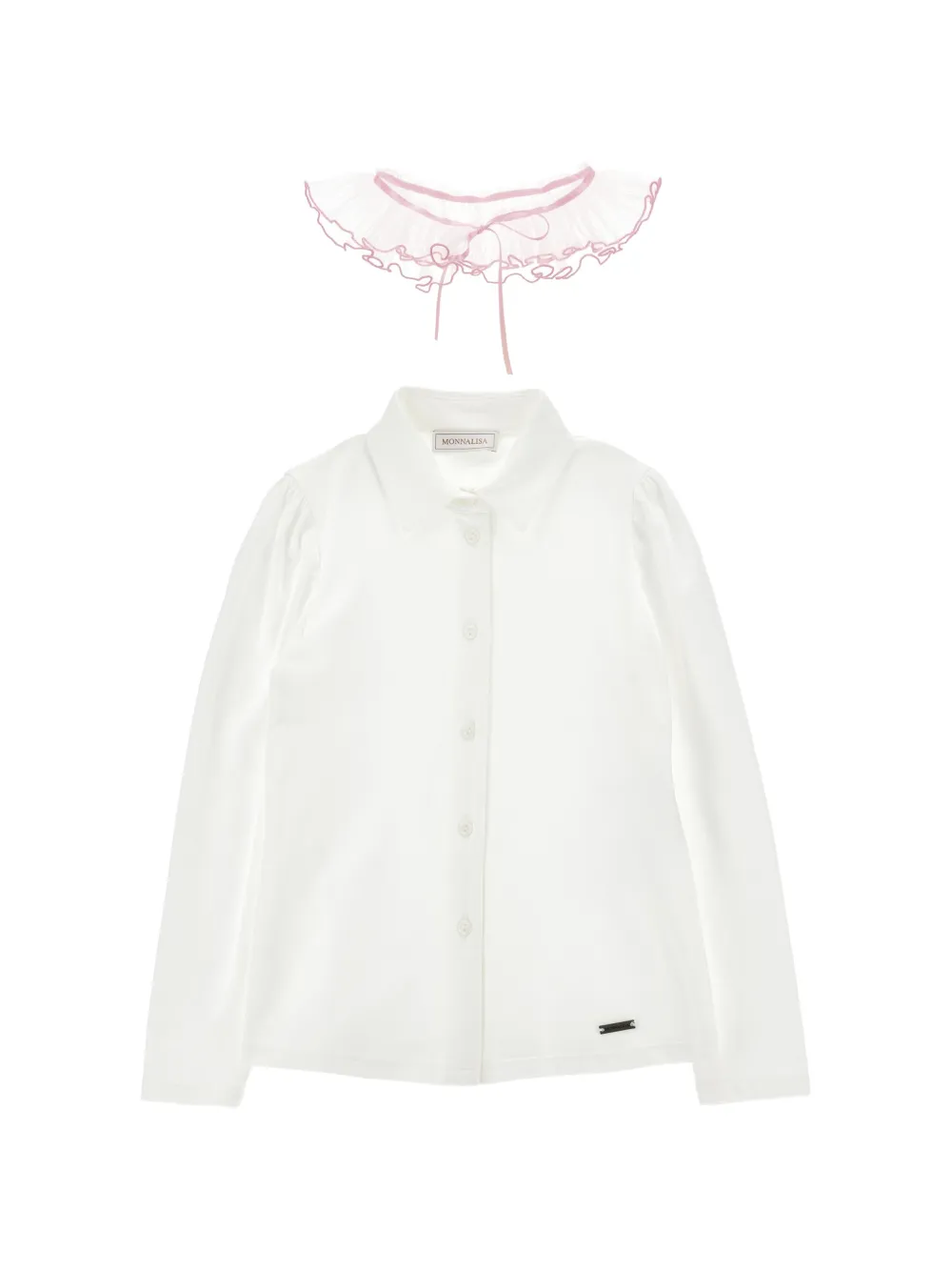 Monnalisa Camicia con ruches - Bianco