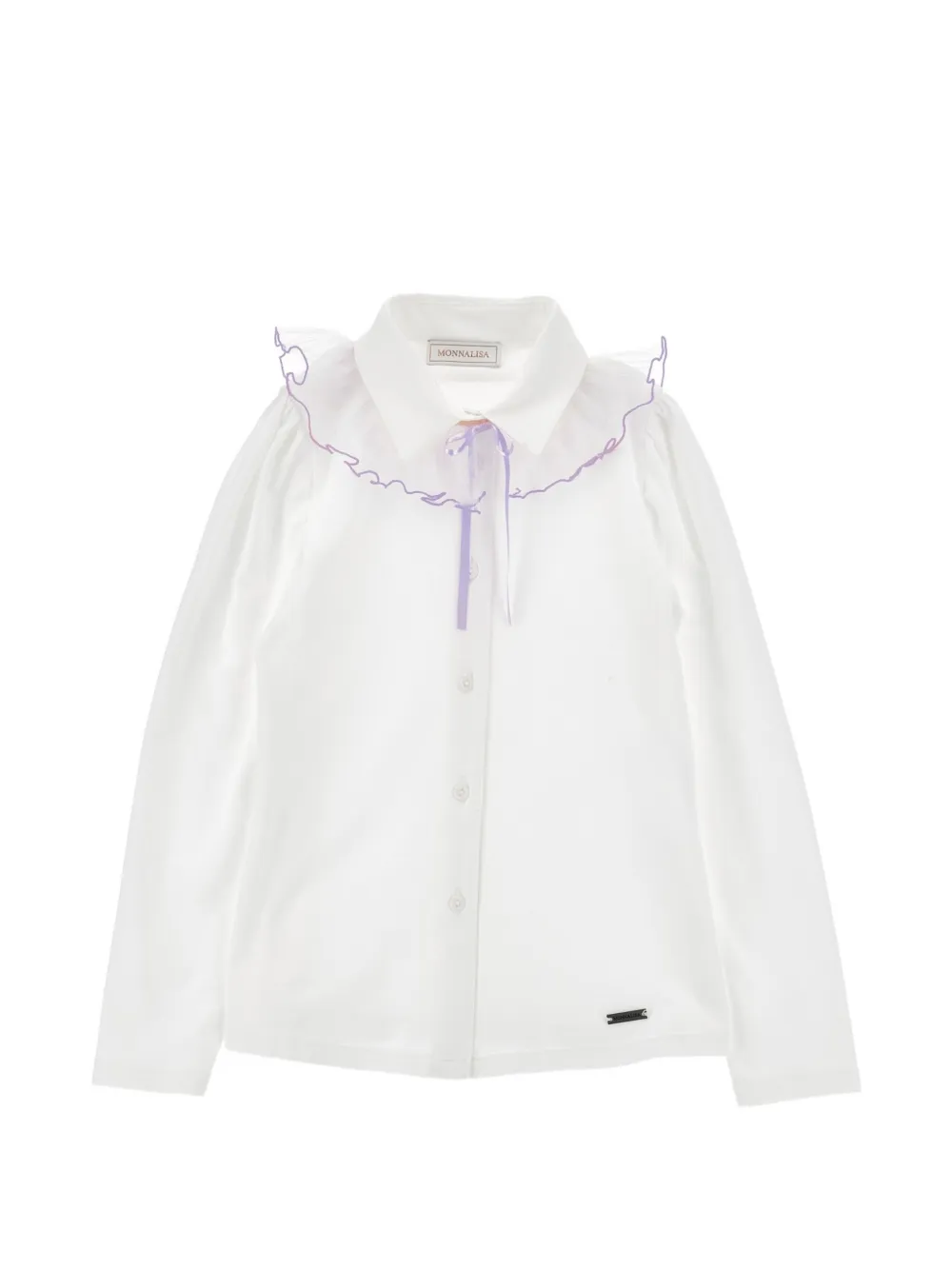 Monnalisa Camicia con ruches - Bianco