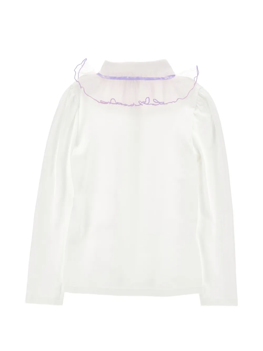 Monnalisa Gelaagd shirt met ruches kraag Wit