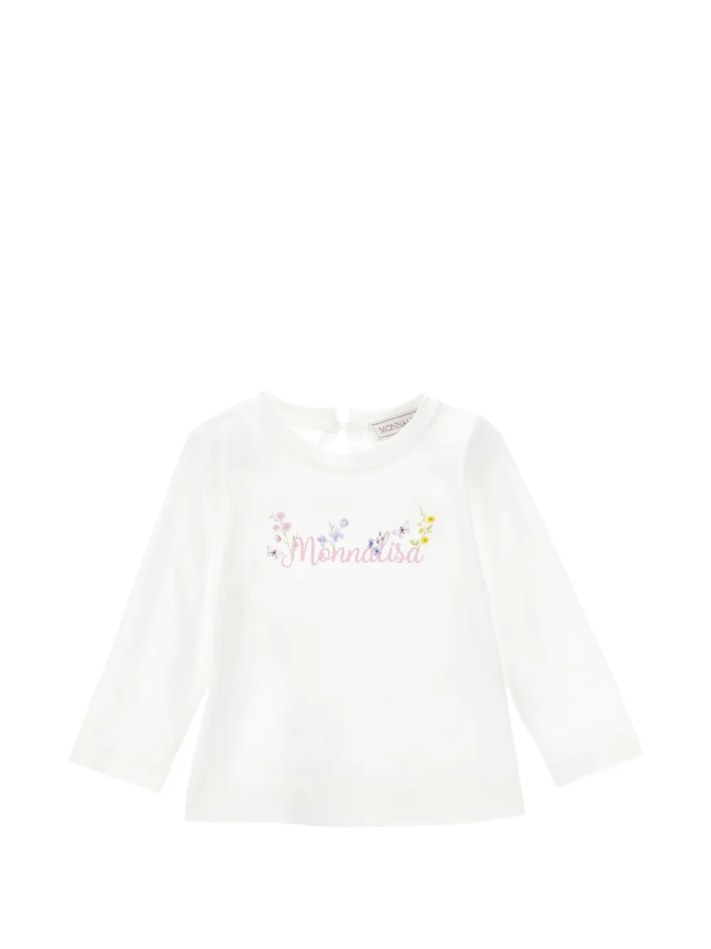 Monnalisa T-shirt a maniche lunghe con logo - Bianco