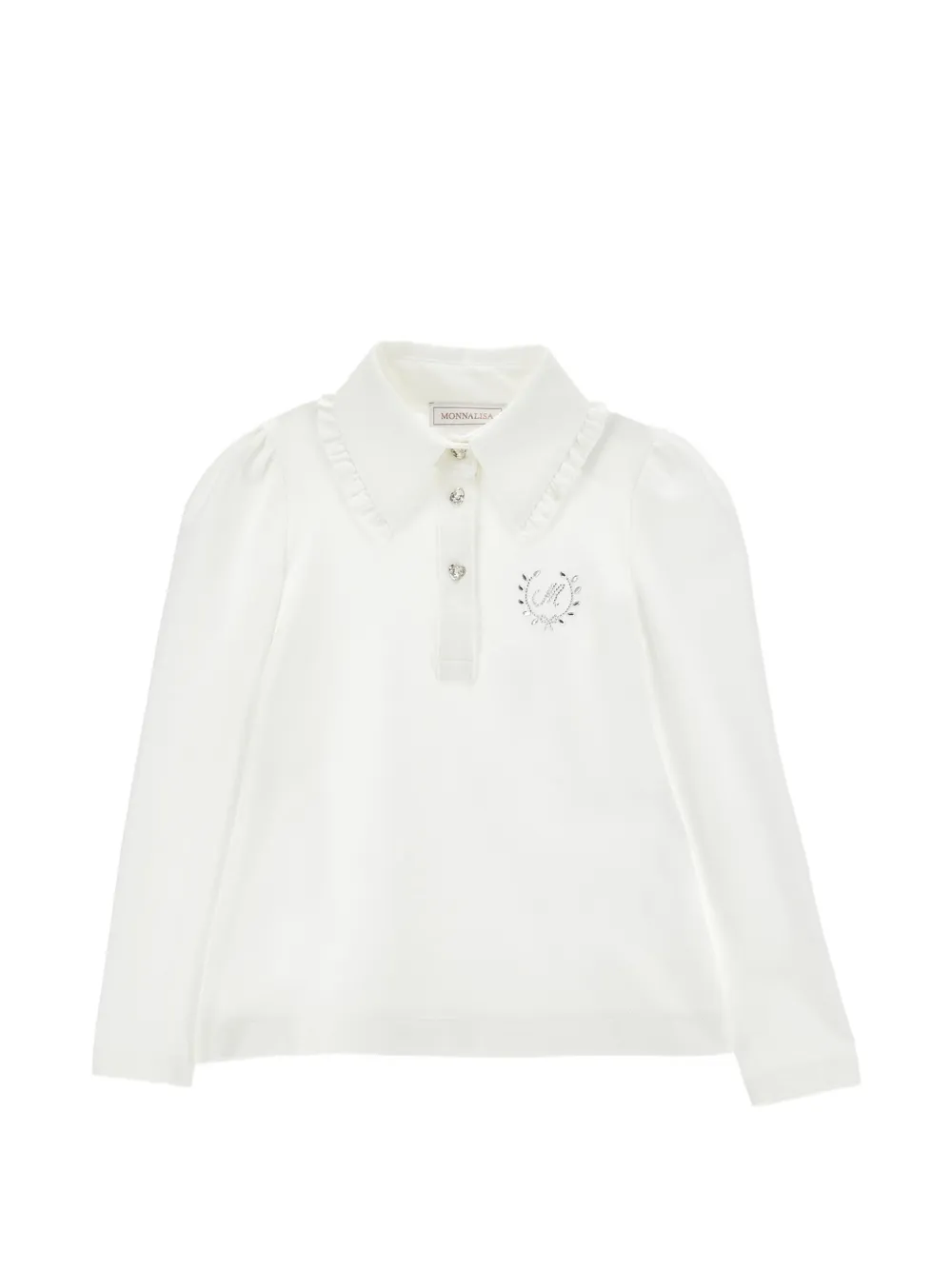 Monnalisa Polo con strass - Bianco