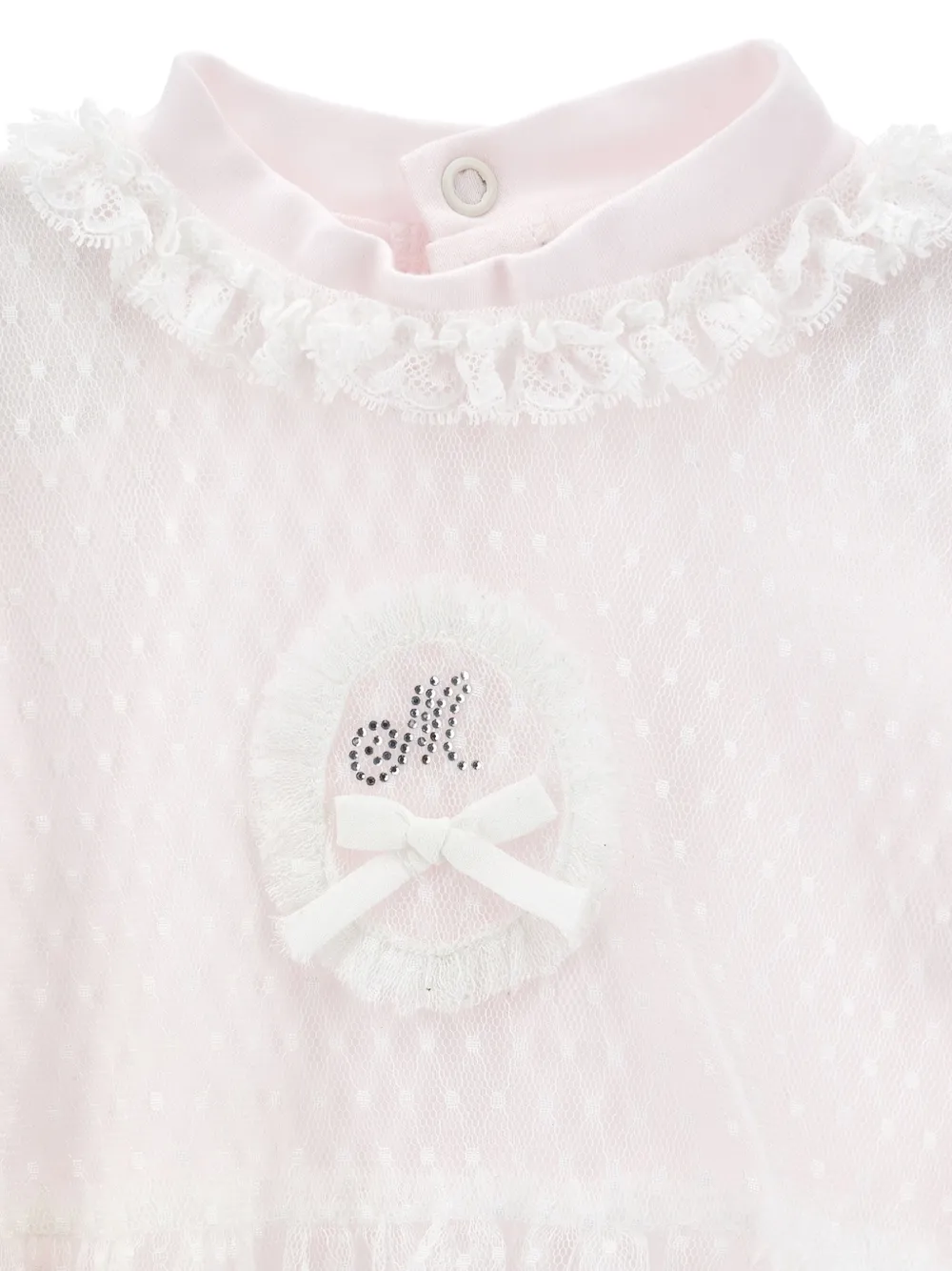 Monnalisa Pyjama met afwerking van kant en ruches Roze