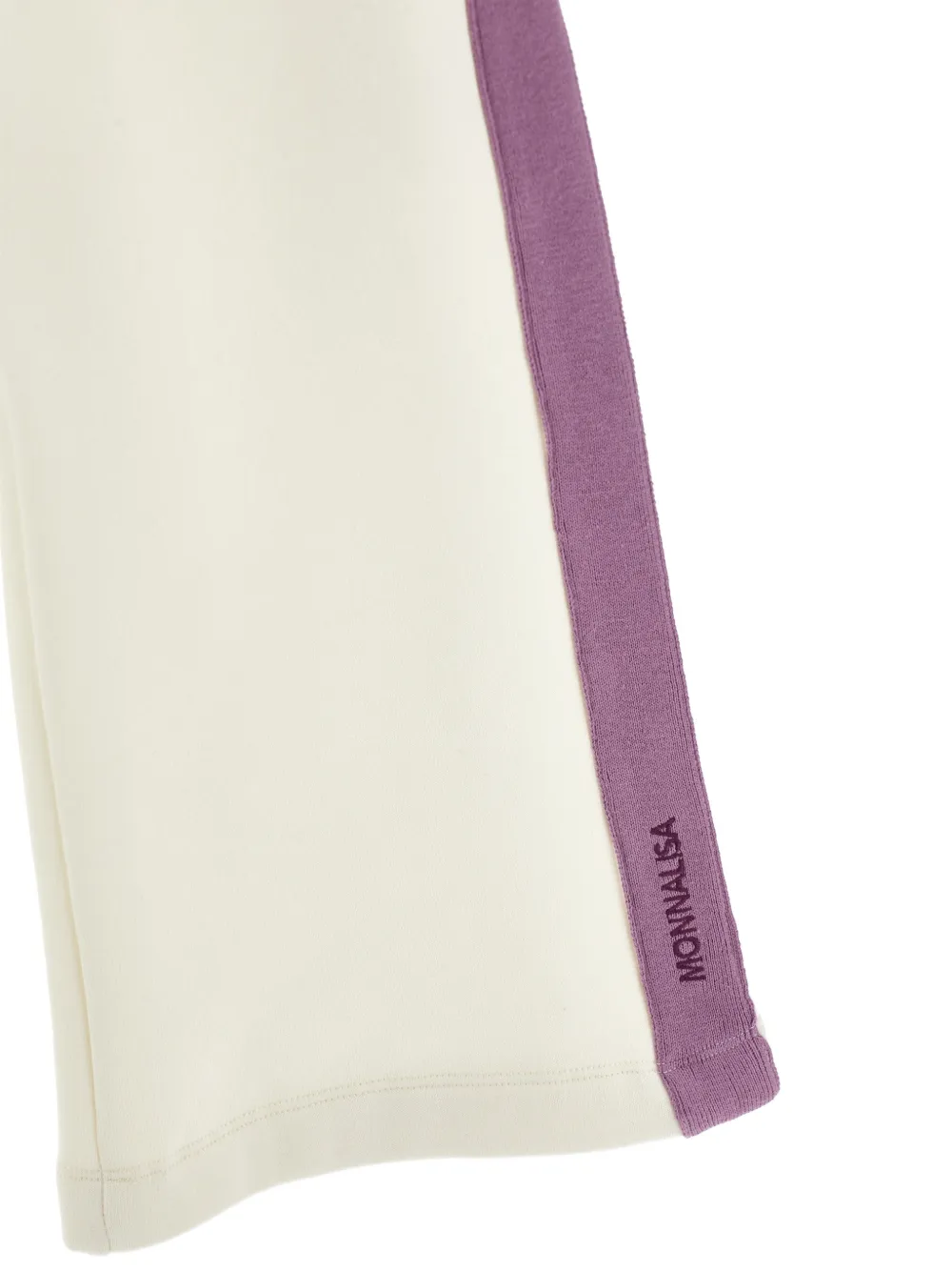 Monnalisa Broek met zijstreep en strikdetail Beige