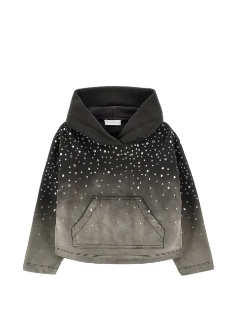 Monnalisa rhinestone-embellished ombré-effect hoodie