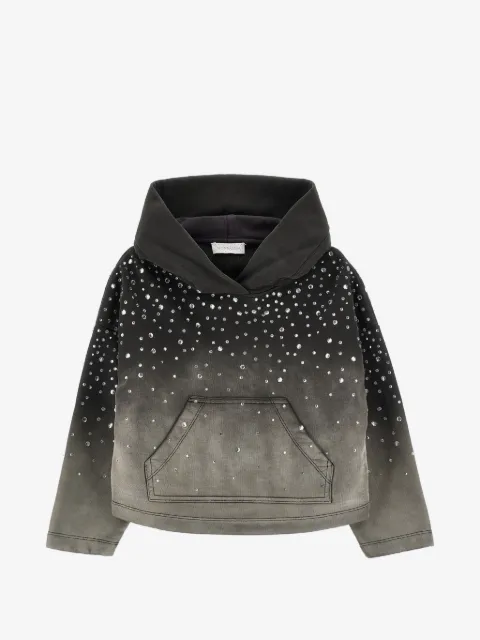 Monnalisa rhinestone-embellished ombré-effect hoodie