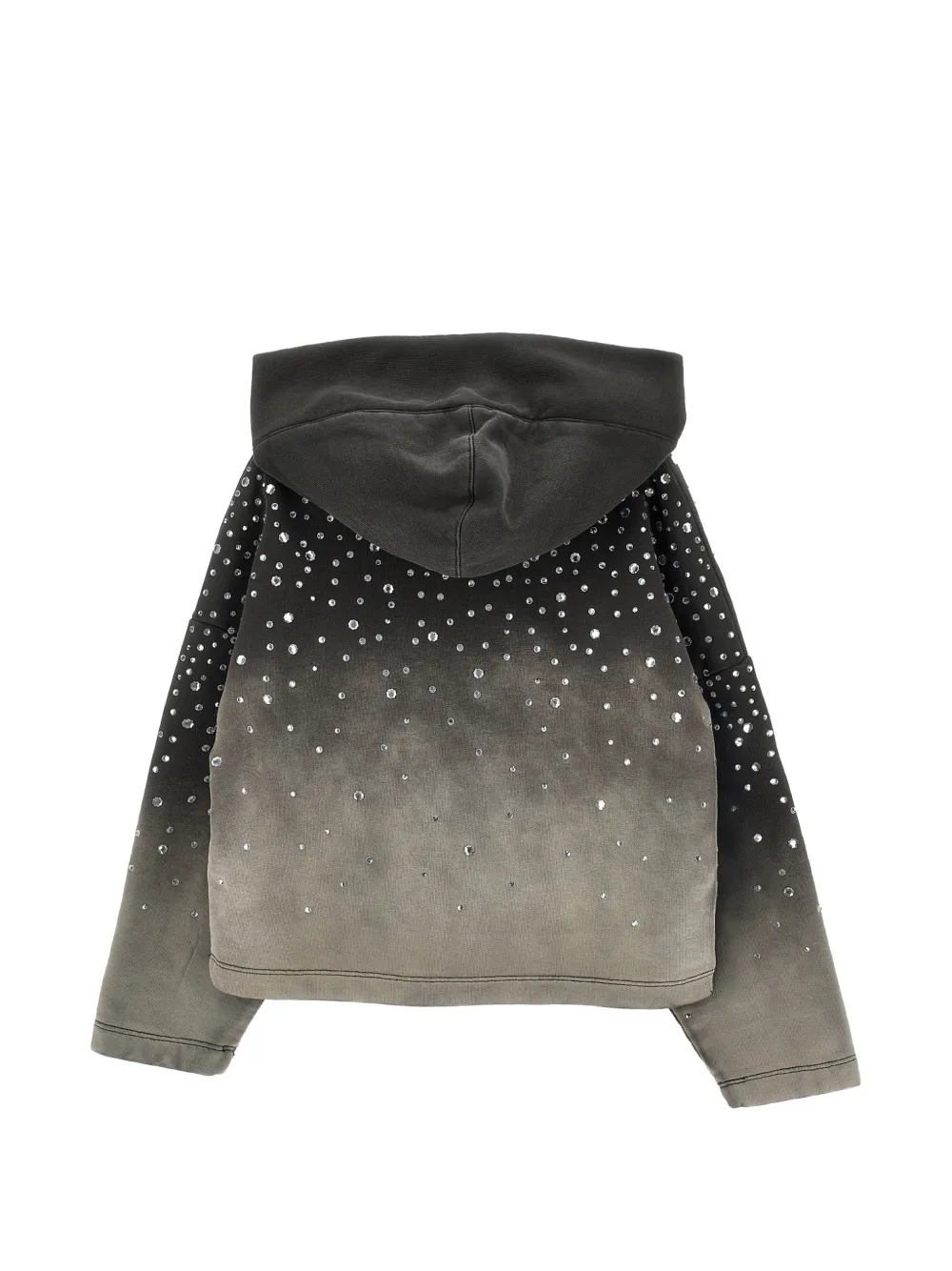 Monnalisa Hoodie verfraaid met stras en ombré-effect Zwart