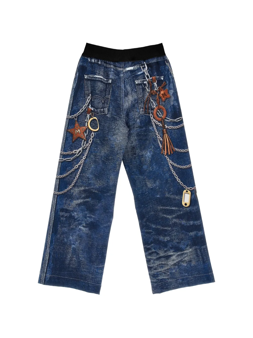 Monnalisa Broek met kettingprint Blauw
