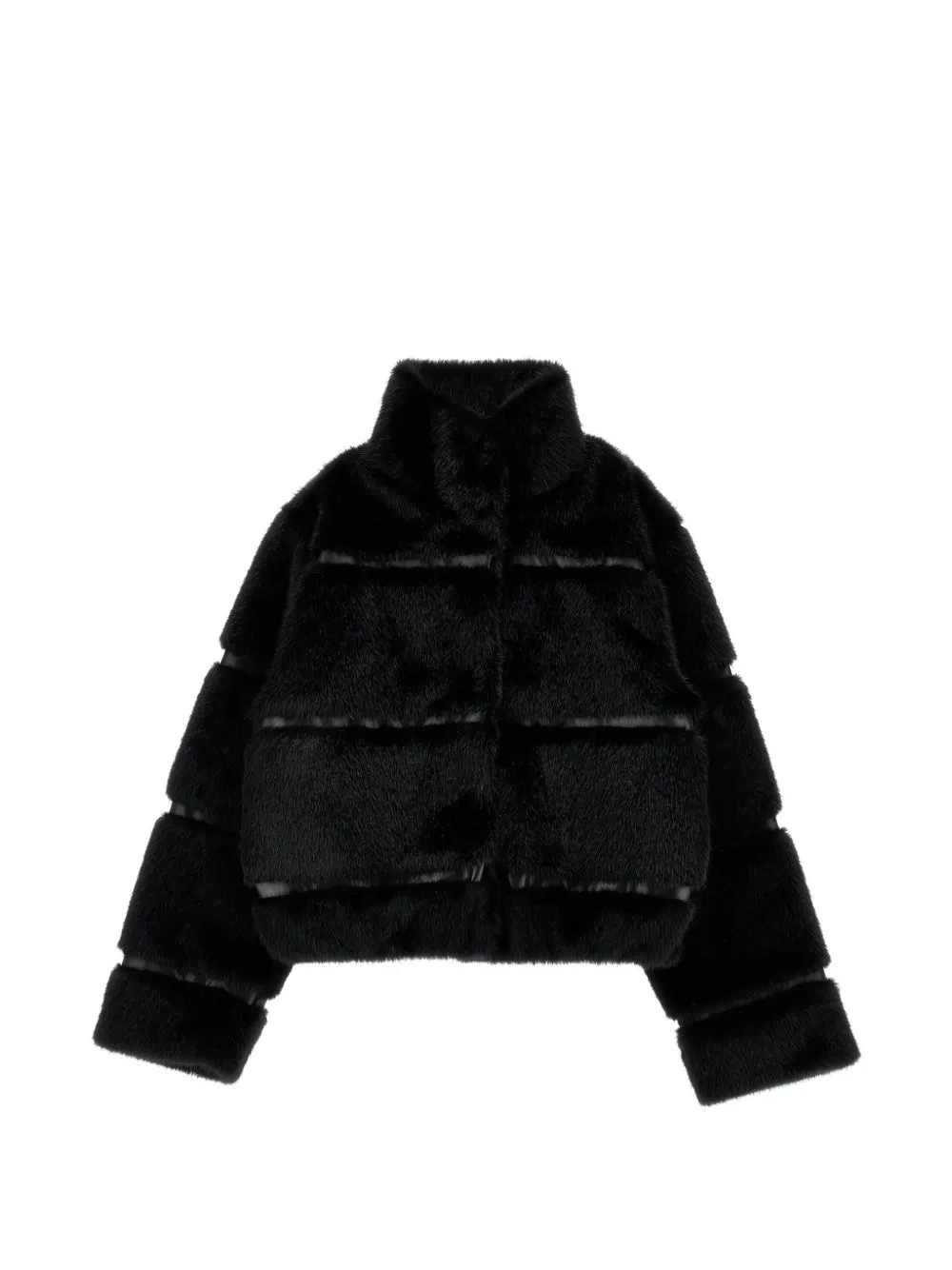Monnalisa Giacca in pelliccia sintetica con zip - Nero