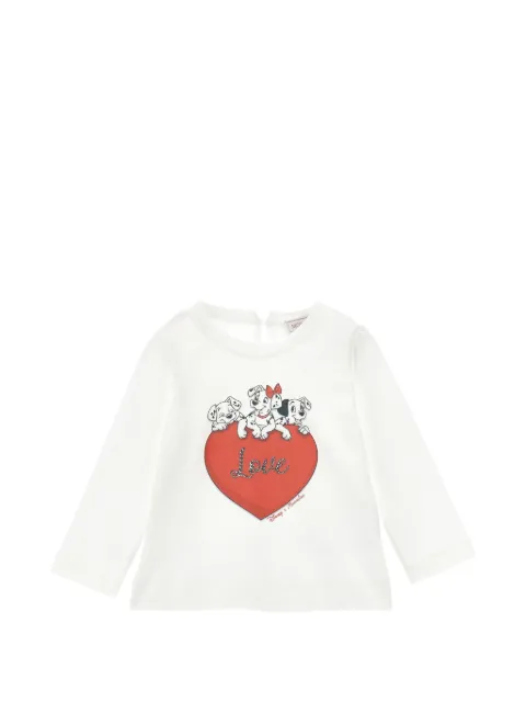 Monnalisa Hearts and Dalmatian crystal-embellished T-shirt