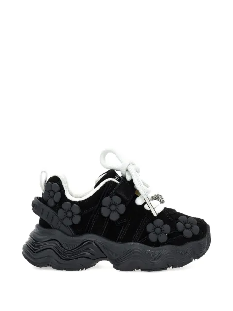Monnalisa flower-embellished faux-pearl sneakers