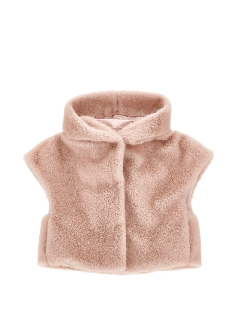 Monnalisa Gilet con cappuccio in pelliccia sintetica - Rosa