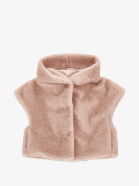 Monnalisa Faux-Fur-Weste mit Kapuze