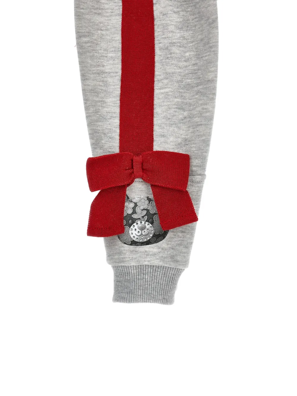 Monnalisa Jersey hoodie verfraaid met strik Grijs