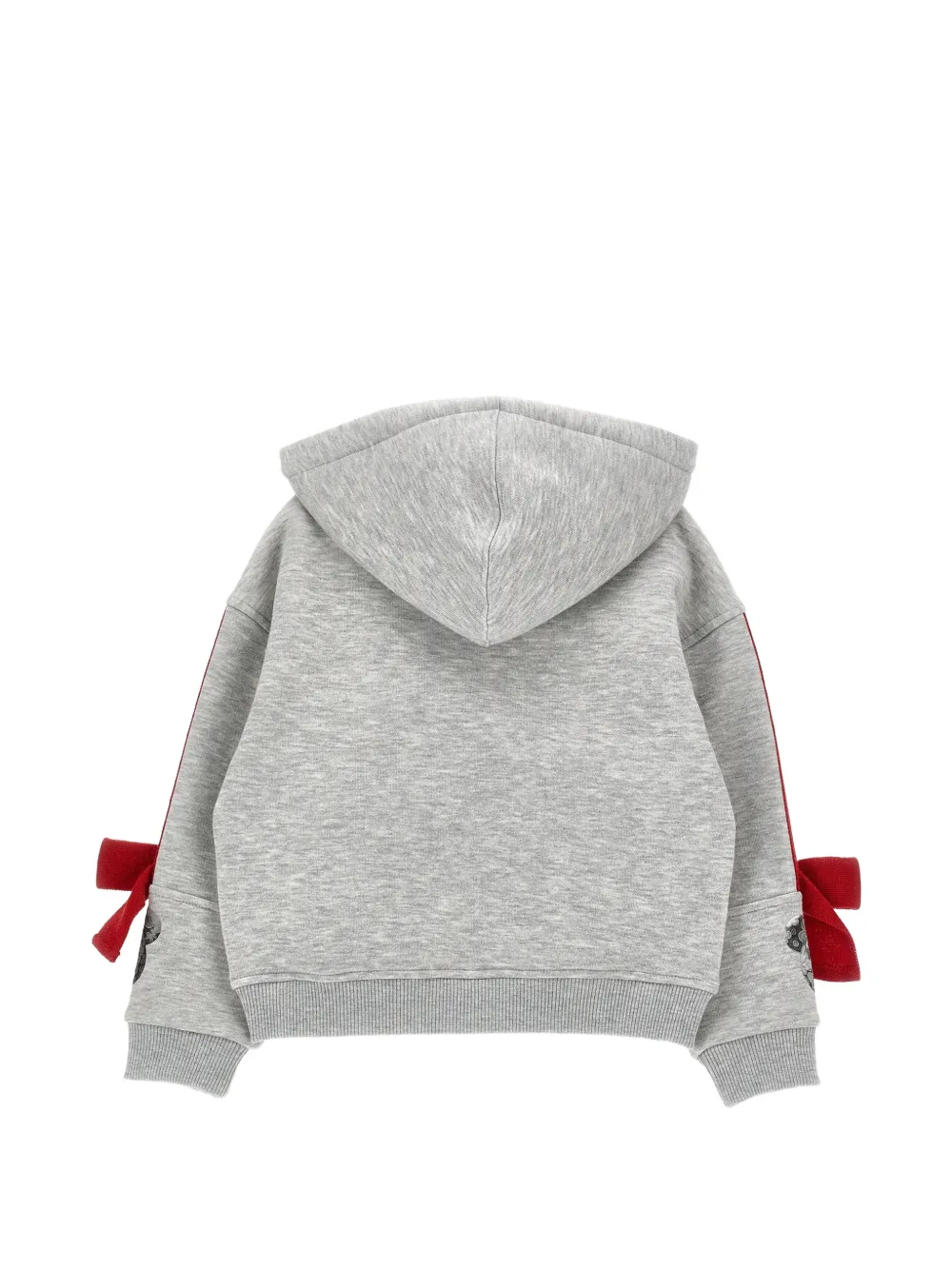 Monnalisa Jersey hoodie verfraaid met strik Grijs