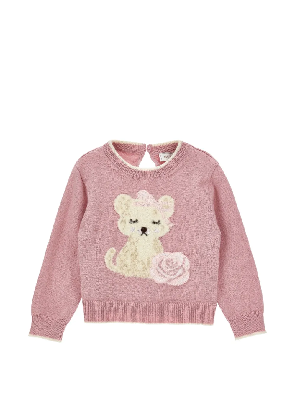 Monnalisa Maglione con intarsio - Rosa