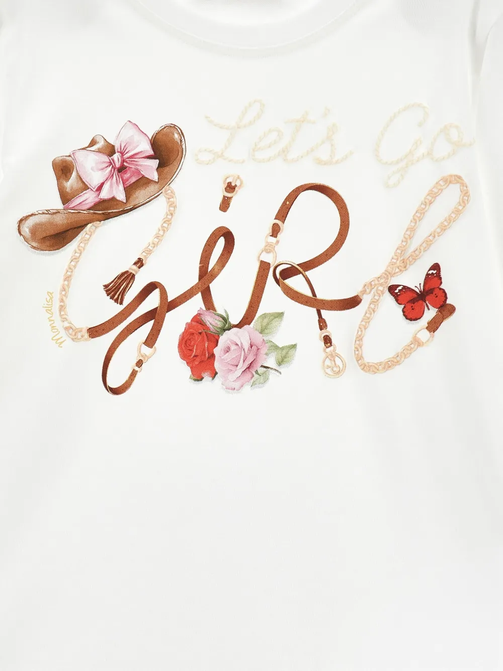 Monnalisa T-shirt met grafische print Wit
