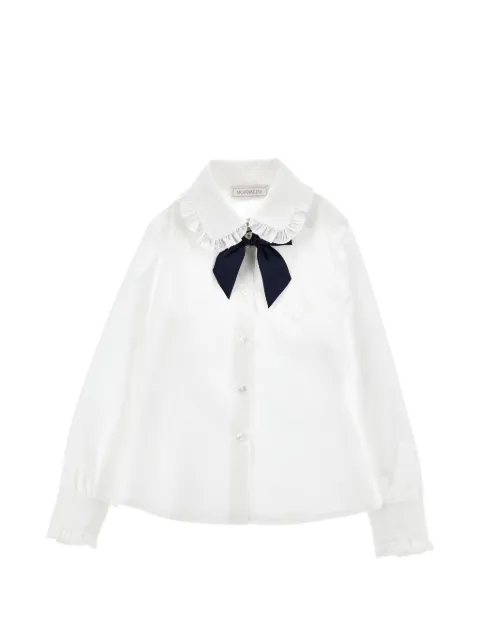 Monnalisa ruffled-trim bow-detail shirt