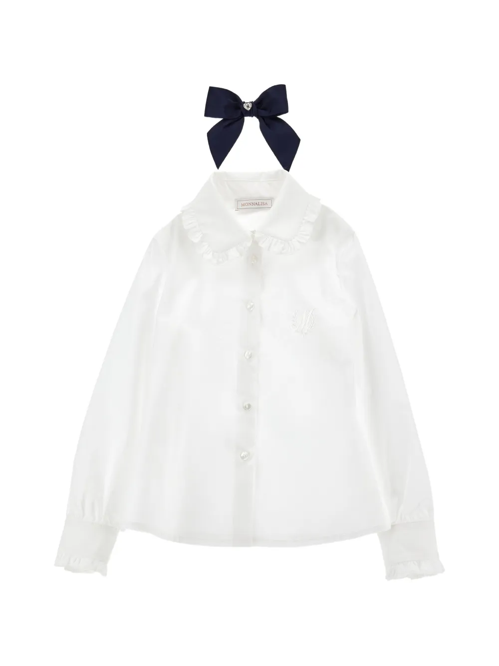 Monnalisa Blouse met ruches en strikdetail Wit