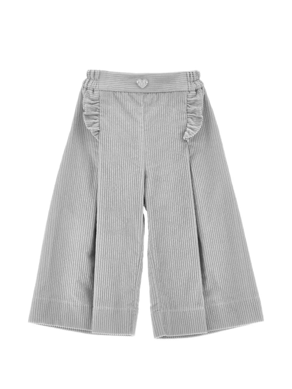 Monnalisa Pantaloni a coste con ruches - Grigio