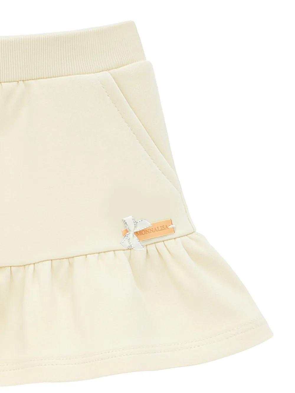 Monnalisa Rok met ruches en strikdetail Beige