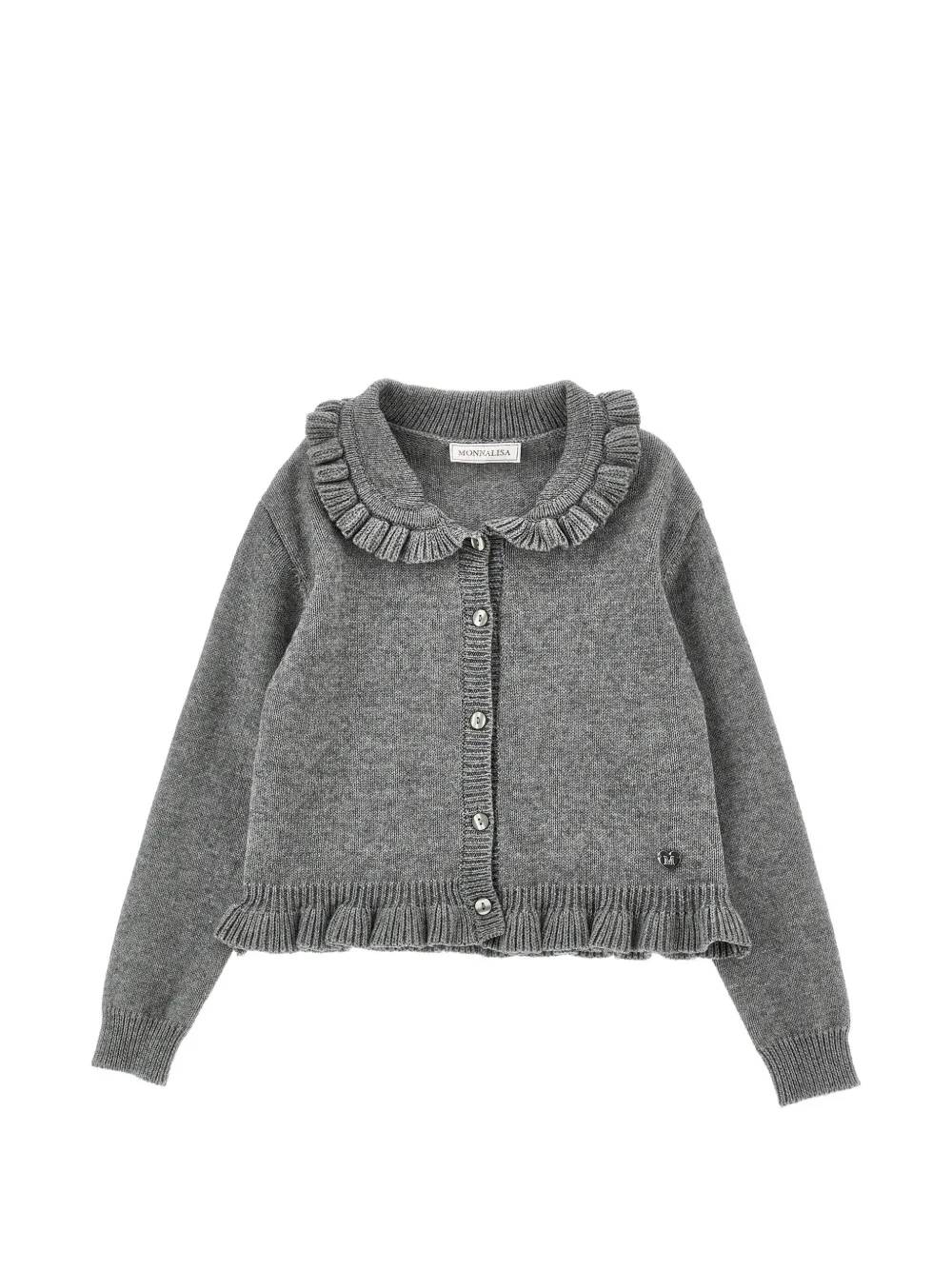 Monnalisa Cardigan mit Rüschen - Grau