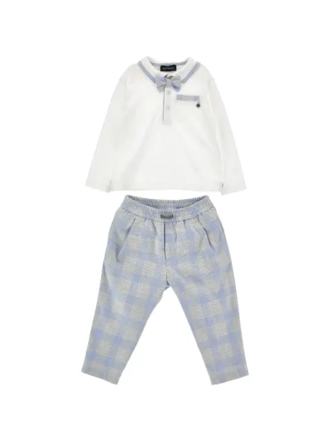 Monnalisa check-pattern bow-tie set