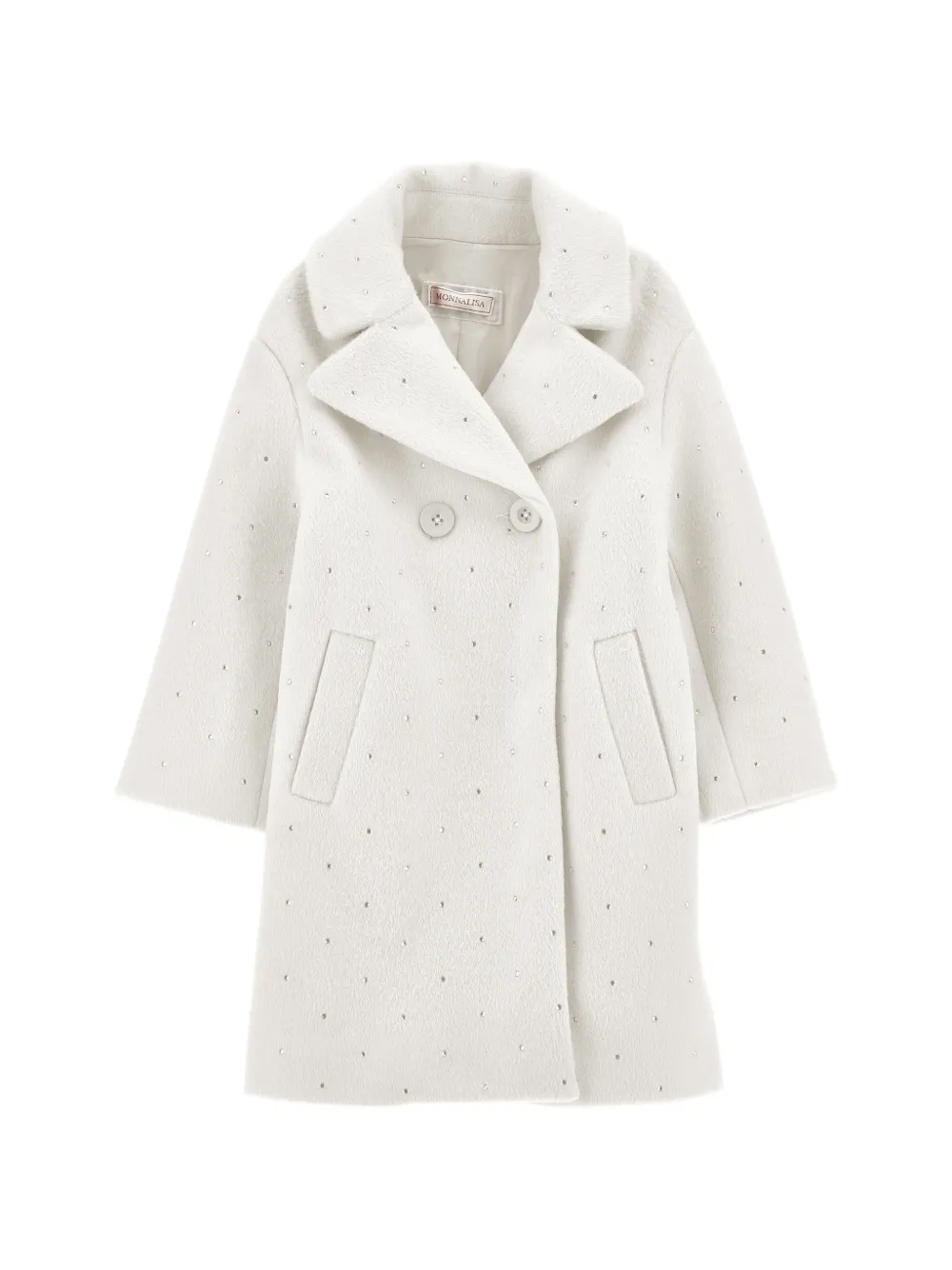Monnalisa Jas verfraaid met kristallen en ceintuur Beige