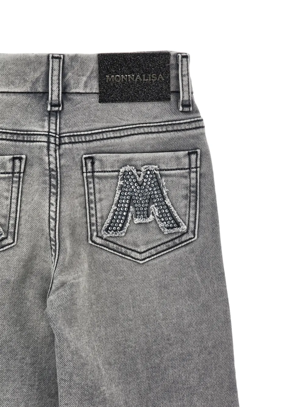 Monnalisa Jeans verfraaid met stras Grijs