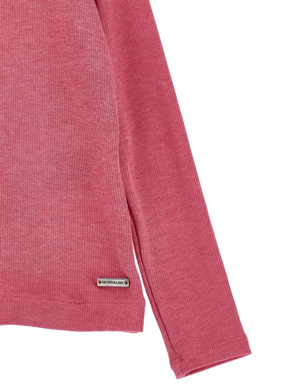 Monnalisa Ribgebreide trui met hoge hals Roze