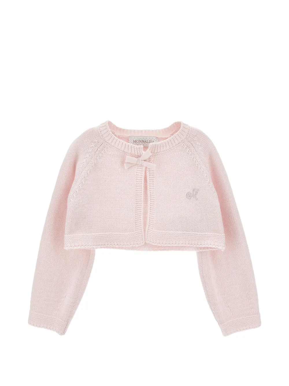 Monnalisa Cardigan crop con fiocco - Rosa