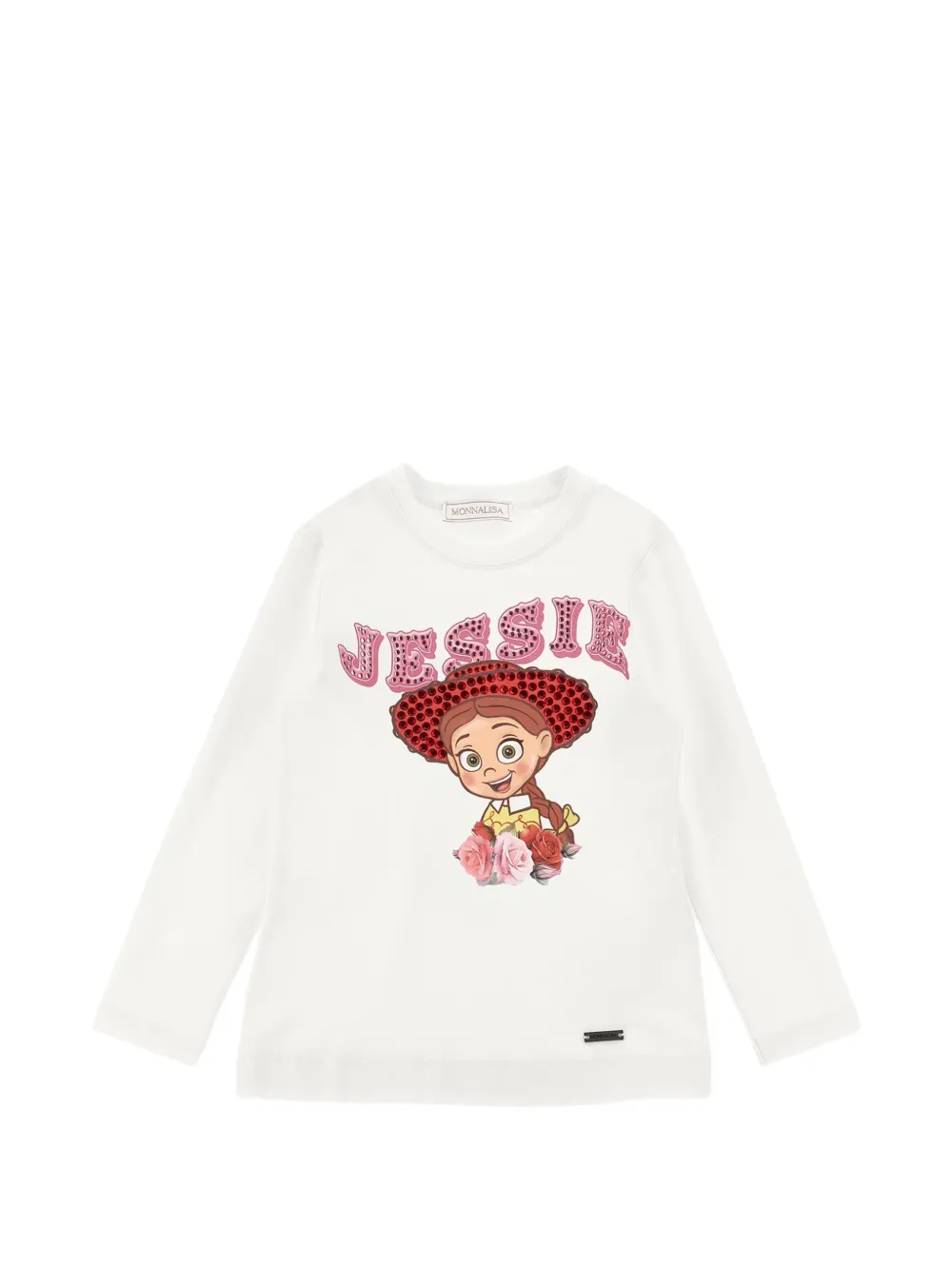 Monnalisa Jessie rhinestone-embellished T-shirt - Bianco