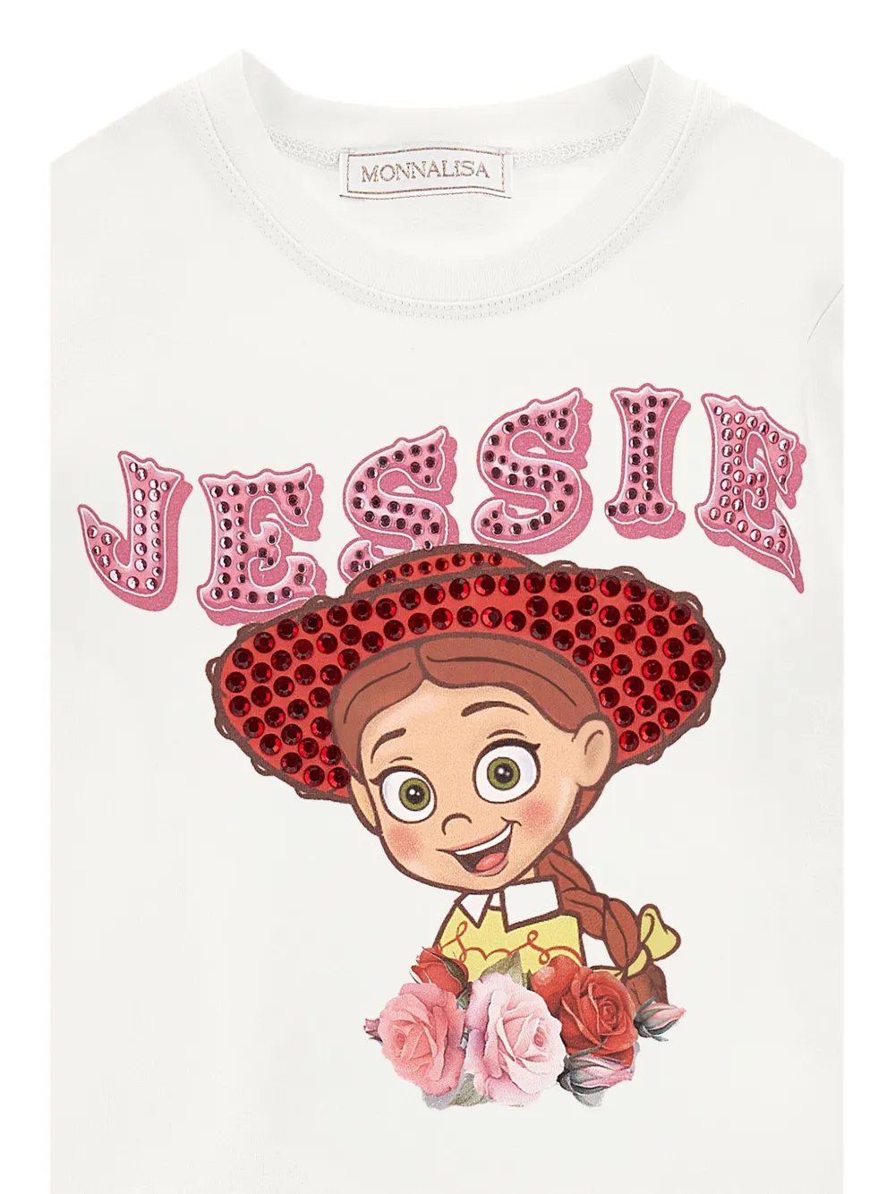 Monnalisa Jessie T-shirt verfraaid met stras Wit