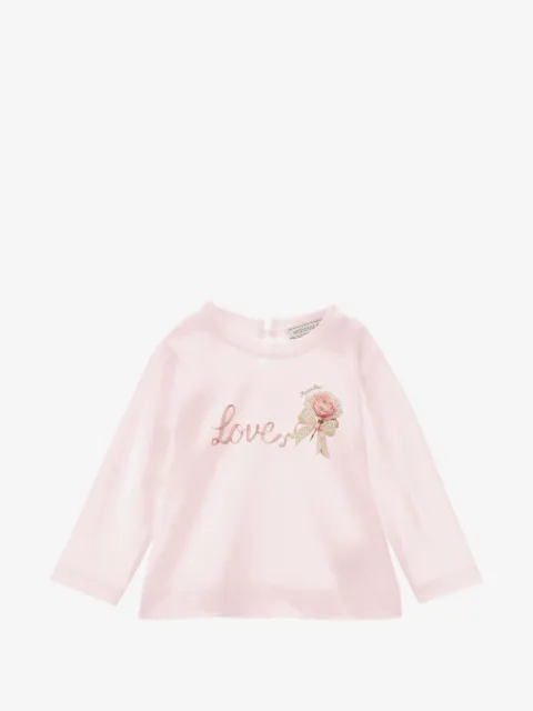 Monnalisa playera manga larga con estampado gráfico