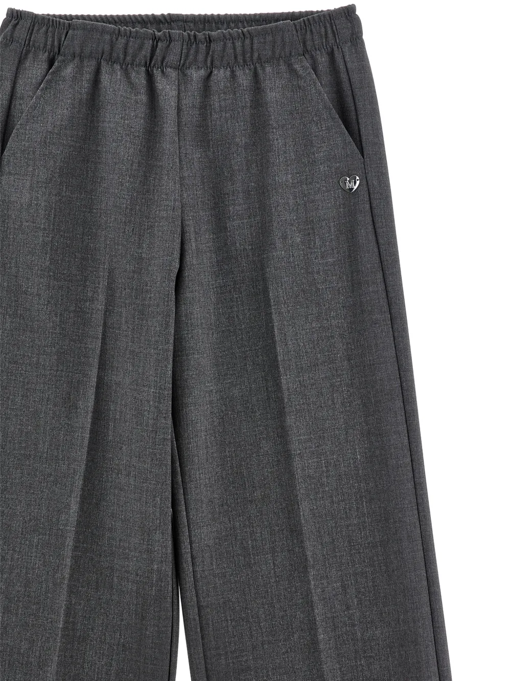 Monnalisa Geplooide pantalon met logoplakkaat Grijs