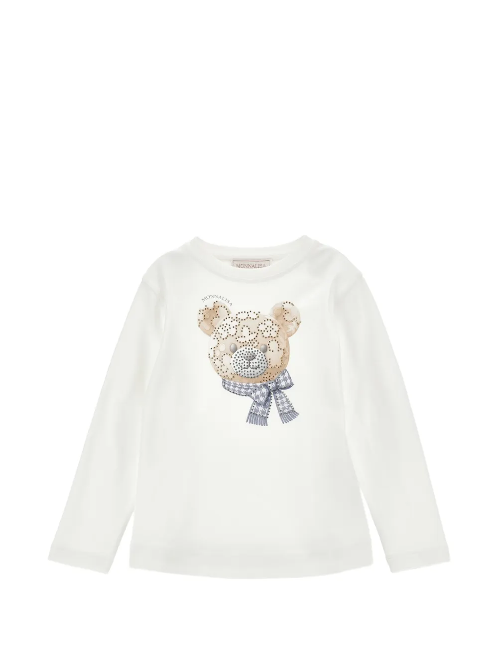Monnalisa T-shirt con strass - Bianco