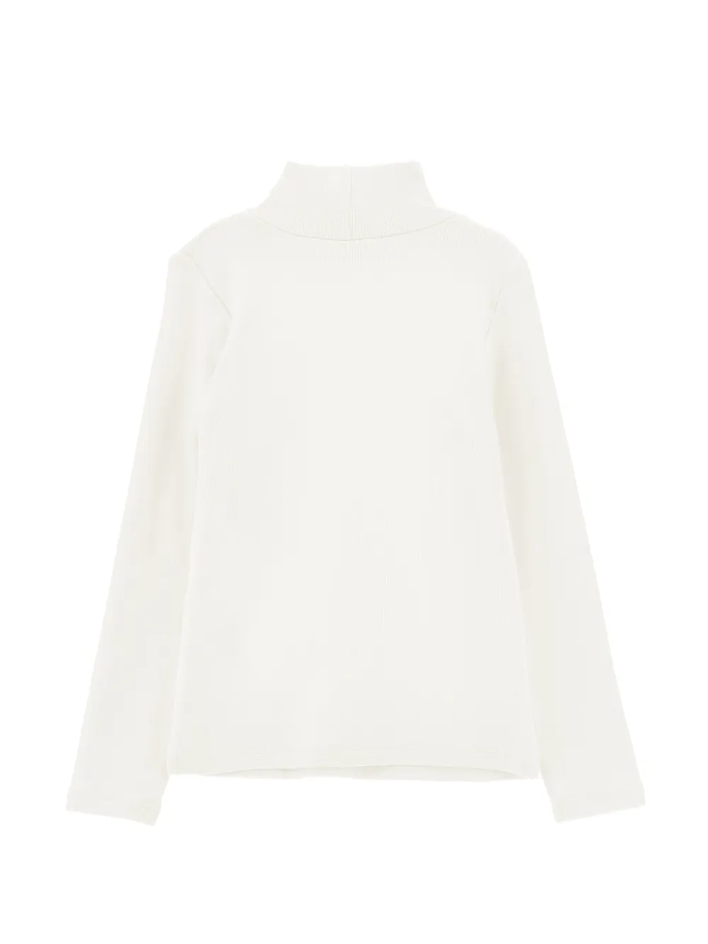 Monnalisa Ribgebreide trui met hoge hals Beige