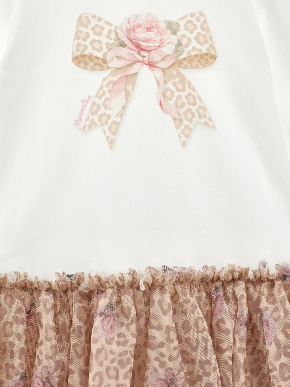 Monnalisa Jurk met luipaardprint Wit