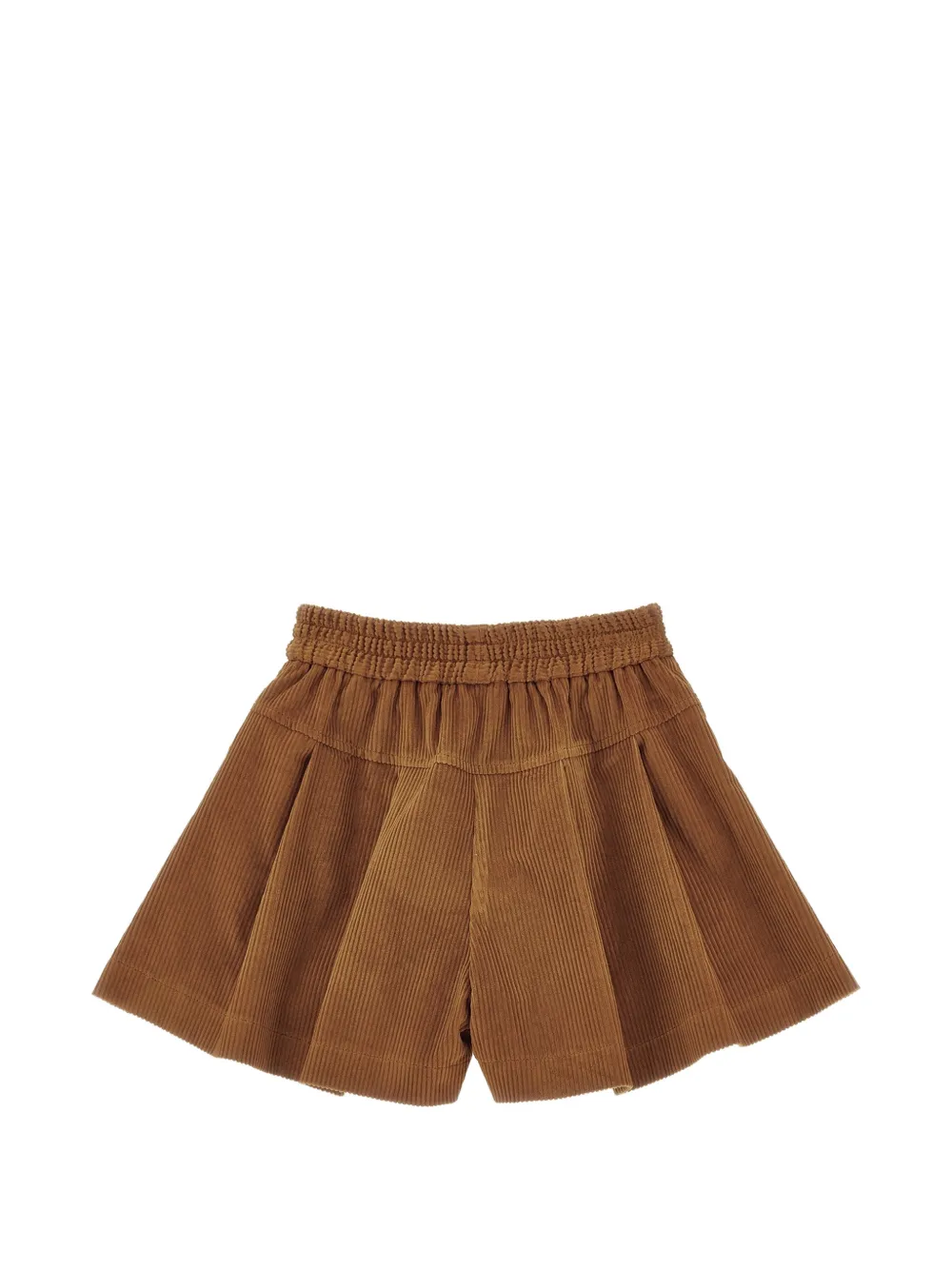 Monnalisa Ribfluwelen geplooide shorts Bruin