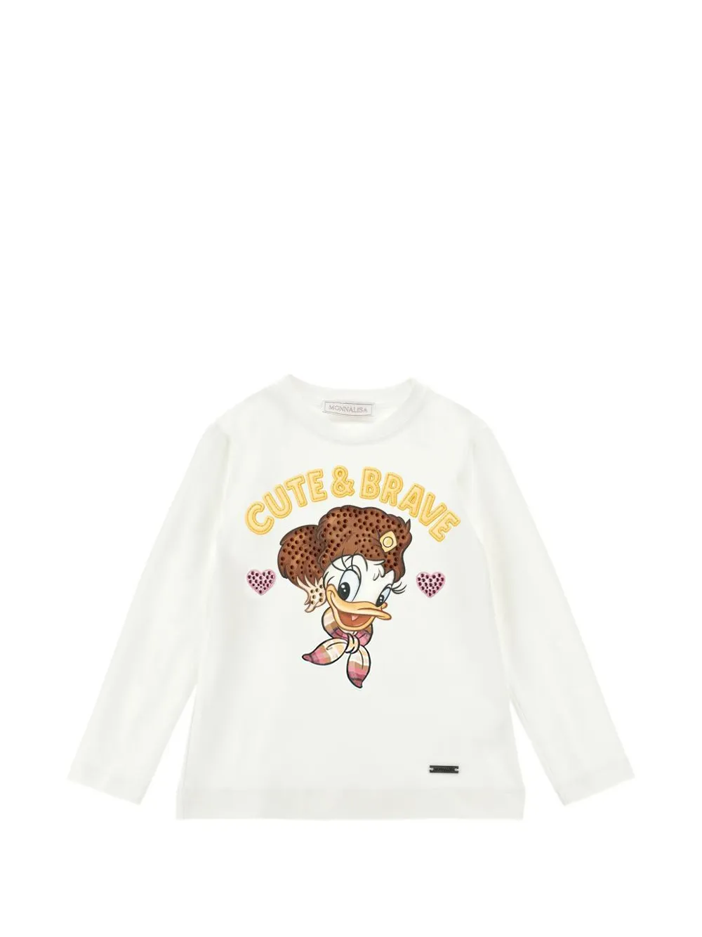 Monnalisa T-shirt con strass - Bianco