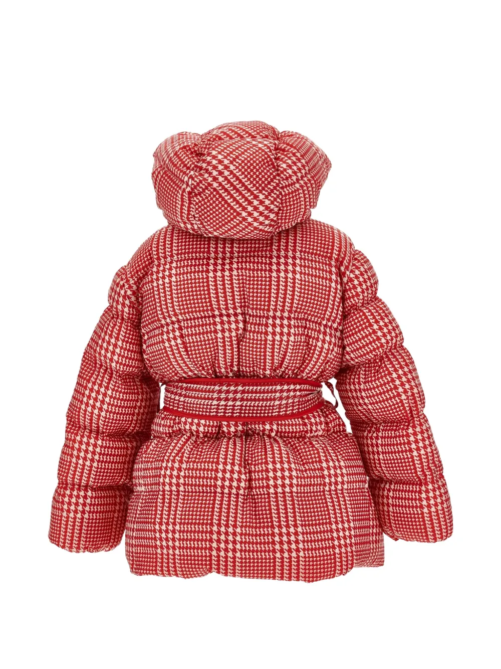 Monnalisa Jas met pied-de-poule print en ceintuur Rood