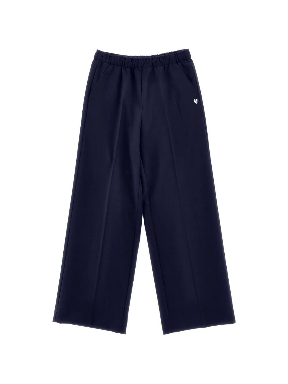 Monnalisa Pantaloni a gamba ampia con placca logo - Blu