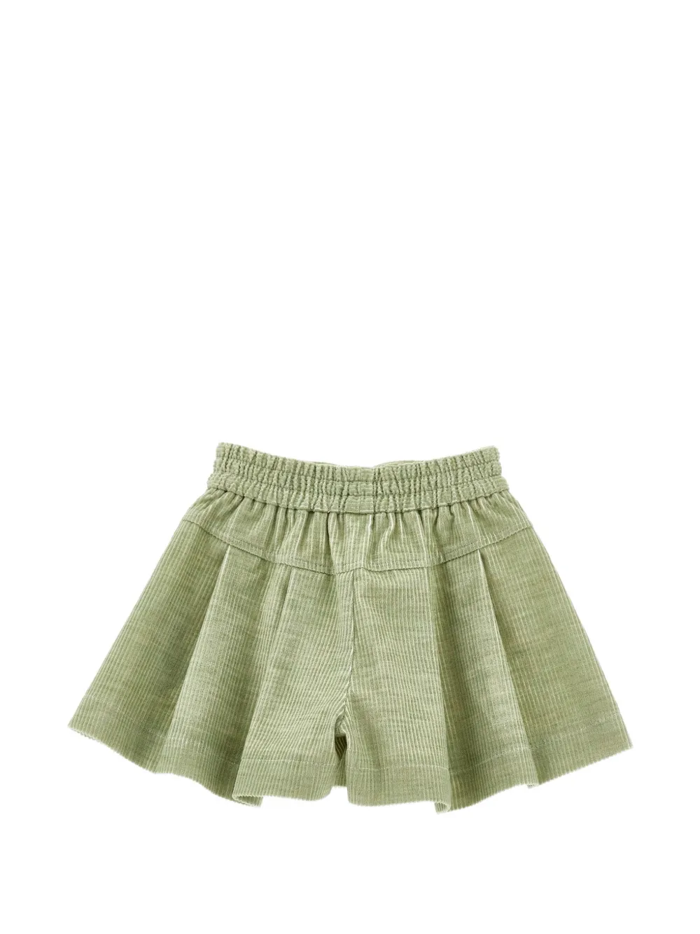 Monnalisa Ribfluwelen geplooide shorts Groen
